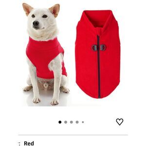 Gooby Red Fleece Dog Jacket Harness Small